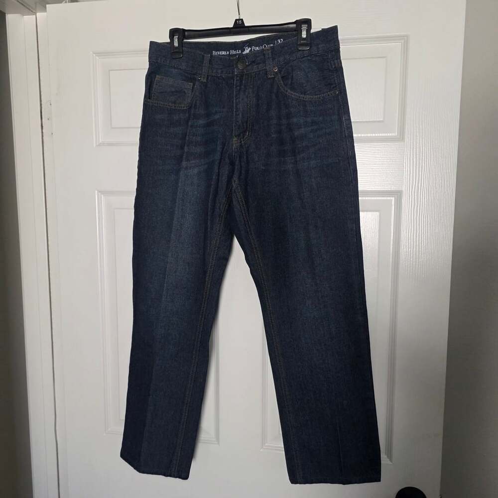 Beverly Hills Polo Club Jeans Mens Size 32x28 Dark Wash Denim Straight